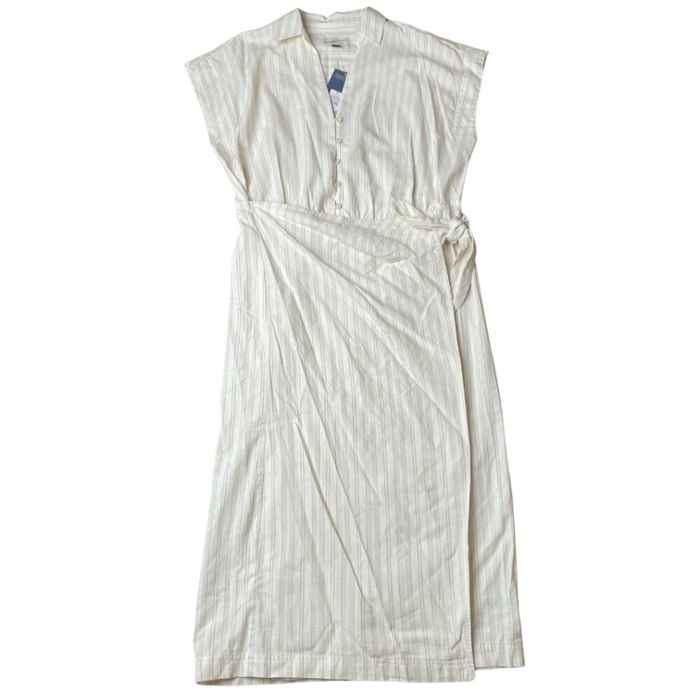 NWT Women's Short Sleeve Wrap Waist Midi Shirtdress, Medium (8-10)